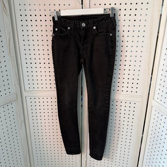 True Religion Denim - True Religion Black Mid‎ Rise Skinny Jeans Size 27